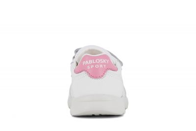 ▷ Zapatillas PABLOSKY Blancas Logo Rosa Niña